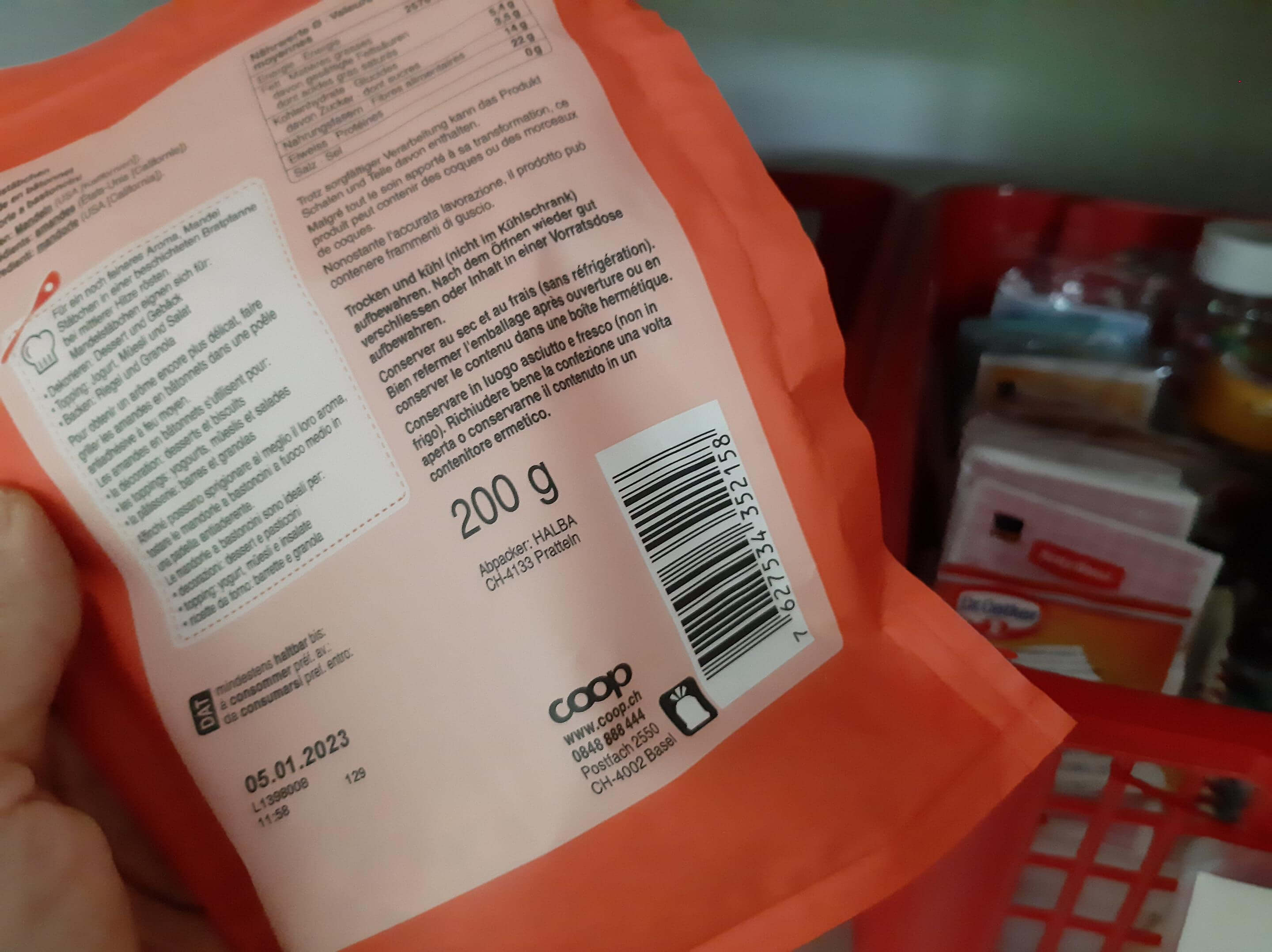 Nährwerttabelle auf Regionalprodukten